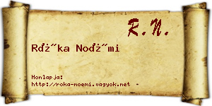 Róka Noémi névjegykártya